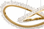 Lustre LED Moderne en Cristal Doré - Image 2