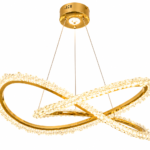 Lustre LED Moderne en Cristal Doré