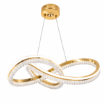 Lustre LED Moderne en Cristal Doré