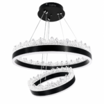 Lustre LED Moderne en Cristal Noir
