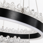 Lustre LED Moderne en Cristal Noir - Image 3