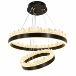 Lustre LED Moderne en Cristal Noir - Image 2