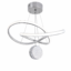 Lustre LED Moderne Argent avec Anneau Elliptique et Sphère Cristal