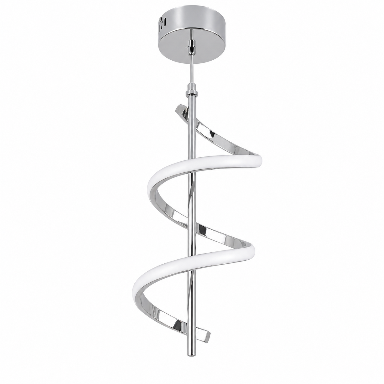 IMG_4651 Lustre LED Spiral Moderne Argent - Image 1
