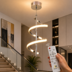 Lustre LED Spiral Moderne Argent - Image 3