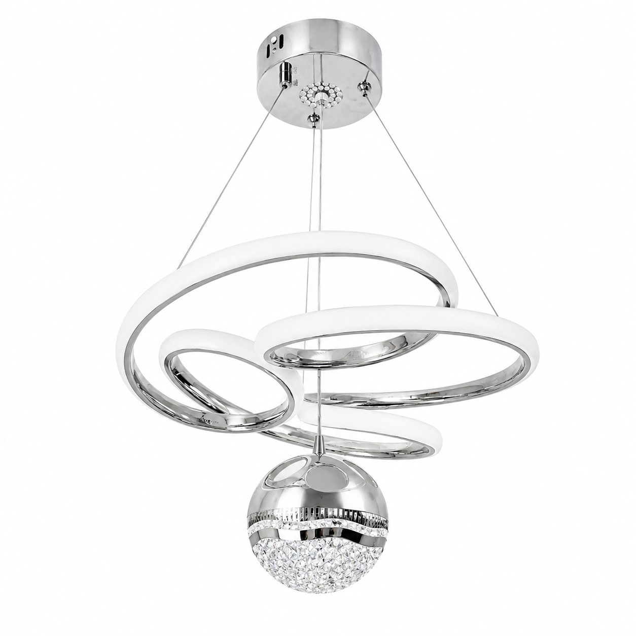 IMG_4656 Lustre LED Spiral Moderne Argent - Image 1