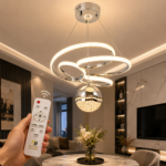 Lustre LED Spiral Moderne Argent - Image 2