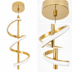 Lustre LED Spiral Moderne Doré - Image 2