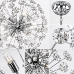 Lustre Suspendu Sphère Cristal Luxury Chrome – Image 2