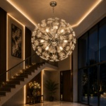 Lustre Suspendu Sphère Cristal Luxury Chrome – Image 4