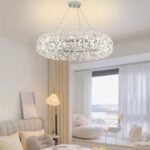 Lustre Suspendu Anneau Cristal Luxury Chrome – 80 CM – Image 4
