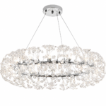 Lustre Suspendu Anneau Cristal Luxury Chrome – 80 CM