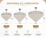 Lustre Cascade Cristal Luxury Chrome – Image 2