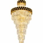 Lustre Cascade Cristal Grand Luxury Or