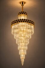 Lustre Cascade Cristal Grand Luxury Or – Image 3