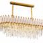 Lustre Rectangulaire Cristal Luxury Or & Blanc