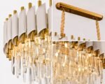 Lustre Rectangulaire Cristal Luxury Or & Blanc – Image 8