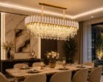 Lustre Rectangulaire Cristal Luxury Or & Blanc – Image 6