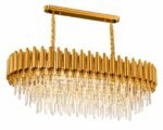 Lustre Rectangulaire Cristal Luxury Or & Blanc – Image 5