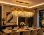 Lustre Rectangulaire Cristal Luxury Or & Blanc – Image 2