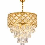 Lustre Rectangulaire Cristal Luxury Or