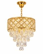 Lustre Rectangulaire Cristal Luxury Or