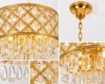 Lustre Rectangulaire Cristal Luxury Or – Image 4