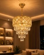 Lustre Rectangulaire Cristal Luxury Or – Image 3