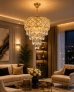 Lustre Rectangulaire Cristal Luxury Or – Image 2