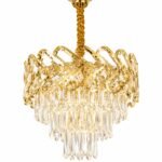 Lustre Tambour Cristal Luxury Or à Pampilles