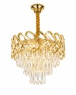 Lustre Tambour Cristal Luxury Or à Pampilles