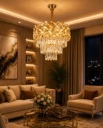 Lustre Tambour Cristal Luxury Or à Pampilles – Image 2