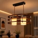 Lustre Moderne Anneaux Bois – Image 2