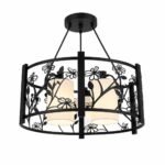 Lustre Moderne Floral Noir