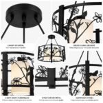 Lustre Moderne Floral Noir – Image 4
