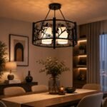 Lustre Moderne Floral Noir – Image 2