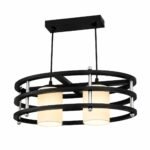 Lustre Moderne Anneaux Noir – Image 3