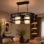 Lustre Moderne Anneaux Noir