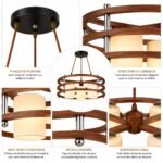 Lustre Moderne Anneaux Bois – 3 Lampes – Image 3