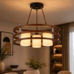 Lustre Moderne Anneaux Bois – 3 Lampes – Image 2