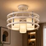 Lustre Moderne Anneaux Bois – 3 Lampes – Image 4