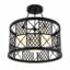 Lustre Moderne Cage Géométrique Noir
