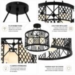 Lustre Moderne Cage Géométrique Noir – Image 4