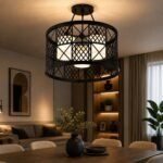 Lustre Moderne Cage Géométrique Noir – Image 2