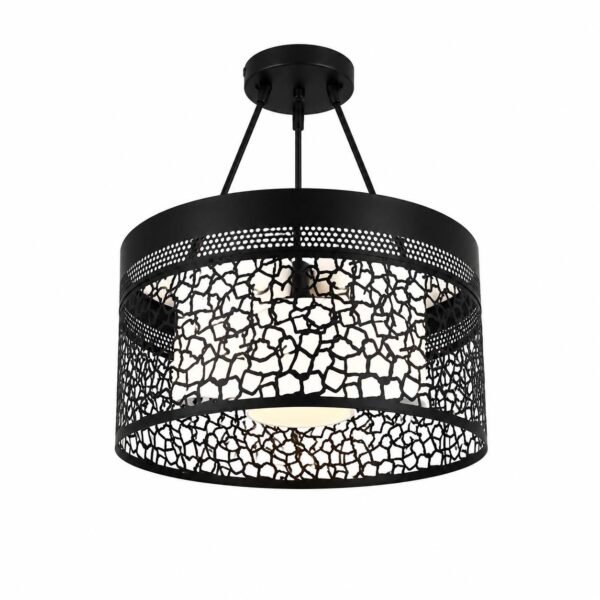 Lustre Moderne Cage Mosaïque Noire
