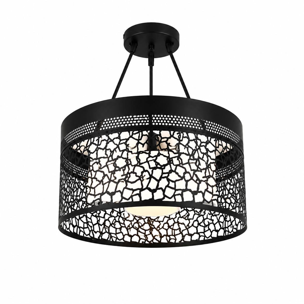 photo_2026-07-21_20-36-40 Lustre Moderne Cage Mosaïque Noire – Image 1