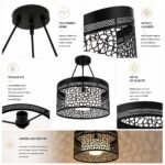 Lustre Moderne Cage Mosaïque Noire – Image 4