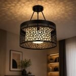 Lustre Moderne Cage Mosaïque Noire – Image 3
