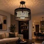 Lustre Moderne Cage Mosaïque Noire – Image 2