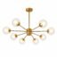 Lustre Moderne Boules Doré – 8 Globes en Verre